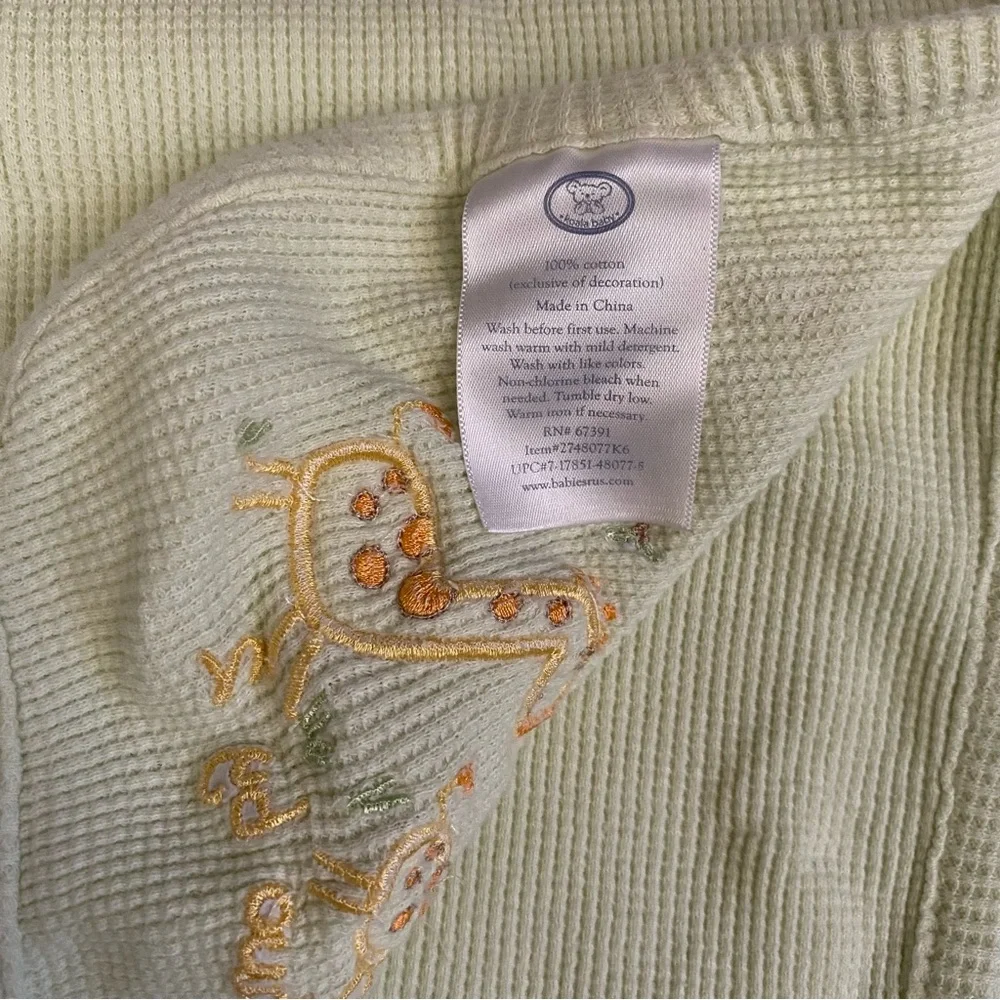 Koala Baby Green Yellow Giraffe Safari Blanket Thermal Waffle Weave Lovey